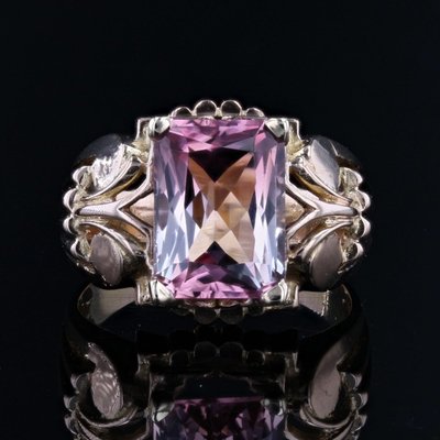 Bague Ancienne Tourmaline Polychrome Et Or