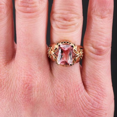 Bague Ancienne Tourmaline Polychrome Et Or