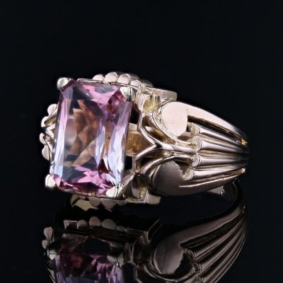 Bague Ancienne Tourmaline Polychrome Et Or