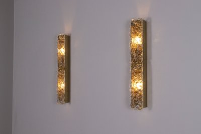 Large Murano Ice Glass Wall Sconces