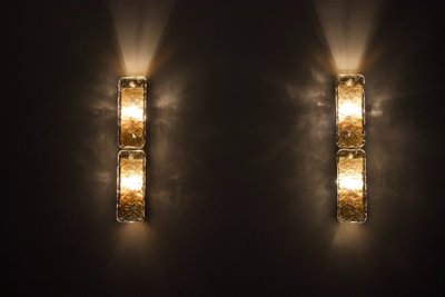 Large Murano Ice Glass Wall Sconces
