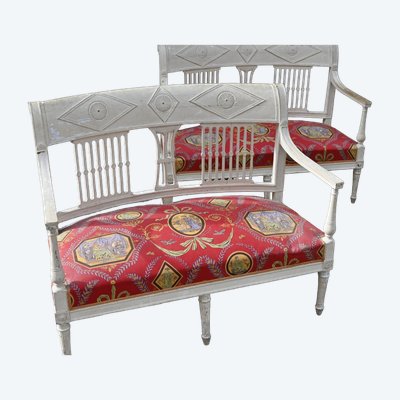 Paire de canapés d époque Directoire fin XVIII