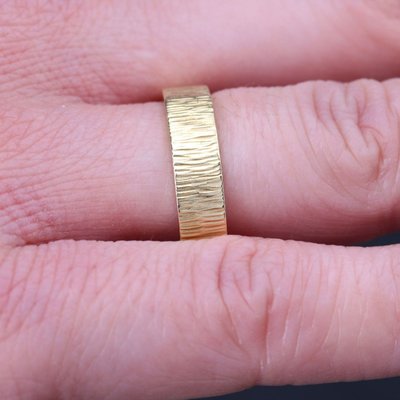 Brushed Yellow Gold Wedding Ring