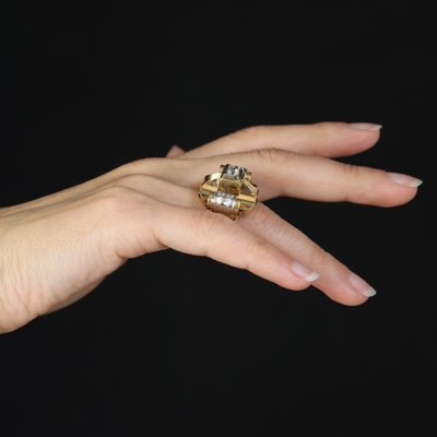 Anello antico con diamanti degli anni '40