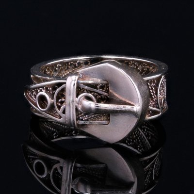 Bague Ancienne En Or Ceinture Filigranée