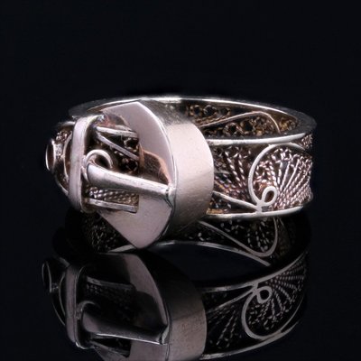 Bague Ancienne En Or Ceinture Filigranée
