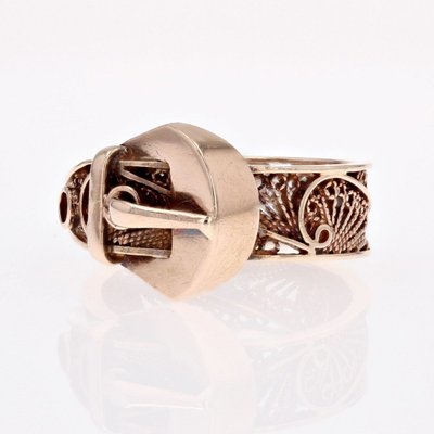 Bague Ancienne En Or Ceinture Filigranée