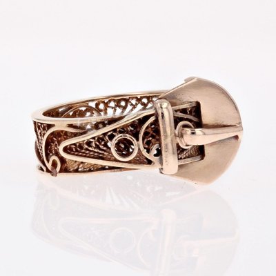 Bague Ancienne En Or Ceinture Filigranée