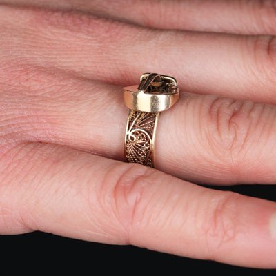 Bague Ancienne En Or Ceinture Filigranée