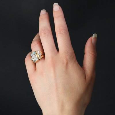 Retro Aquamarin Diamant Ring