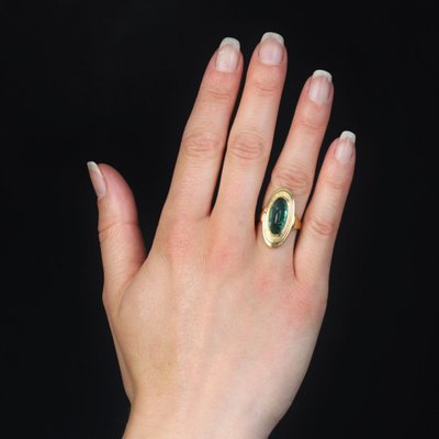 Bague Tourmaline Pain De Sucre Et Or
