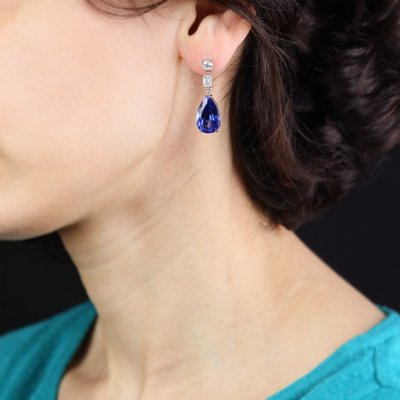 Tanzanite And Diamond Earrings