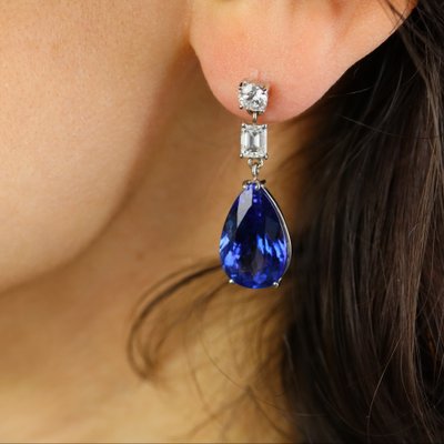 Tanzanite And Diamond Earrings
