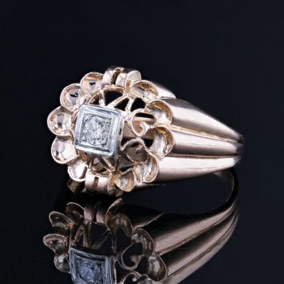 Bague Vintage Ajourée Diamant