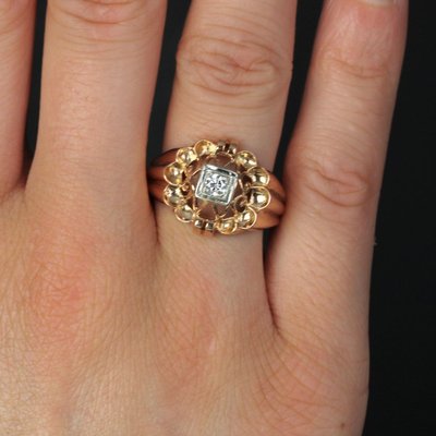 Bague Vintage Ajourée Diamant