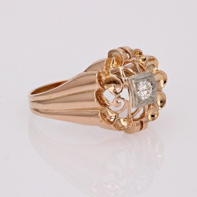 Bague Vintage Ajourée Diamant