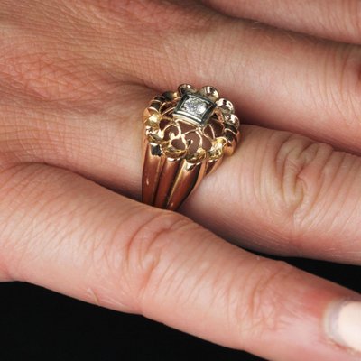 Bague Vintage Ajourée Diamant