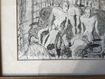 Signed erotic scene