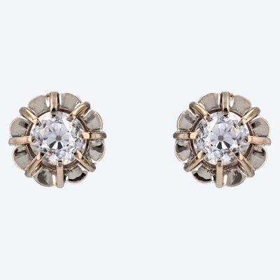 Puces d'Oreilles Anciennes Diamants Coussins