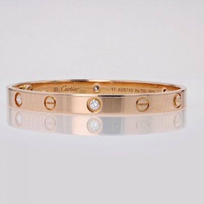Cartier Love Bracelet 4 Diamonds Diameter 17