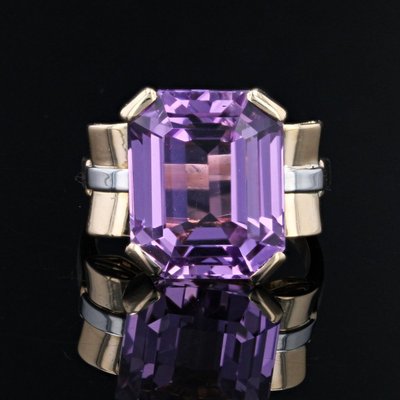 Anello antico retrò in kunzite