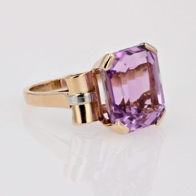 Anello antico retrò in kunzite