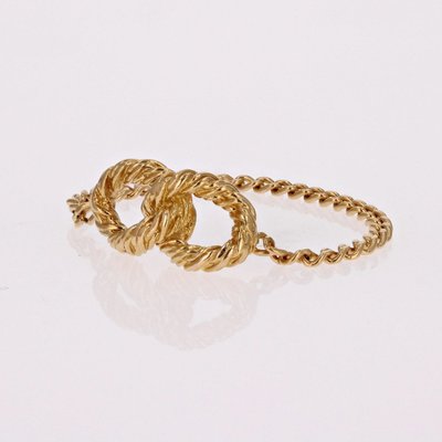 Bague Chaine Or Jaune Boucles Entrelacées