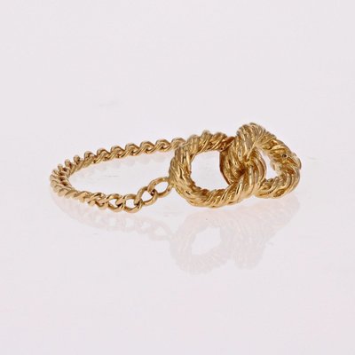 Bague Chaine Or Jaune Boucles Entrelacées