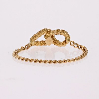 Bague Chaine Or Jaune Boucles Entrelacées