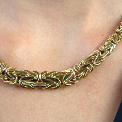 Collier Occasion Or Jaune Maille Entrelacée