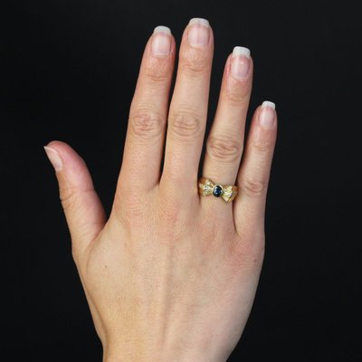 Gebrauchter Saphir- und Diamantknotenring