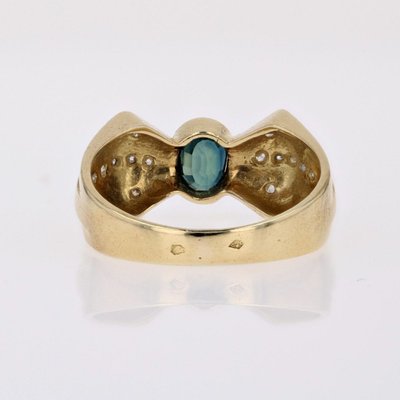 Gebrauchter Saphir- und Diamantknotenring