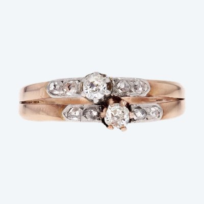 Rose Gold Toi Et Moi Diamond Ring
