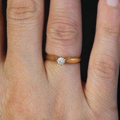 Bague Solitaire Diamant Or Jaune