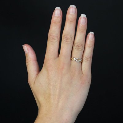 Bague Moderne Diamants 2 Ors Entrelacés
