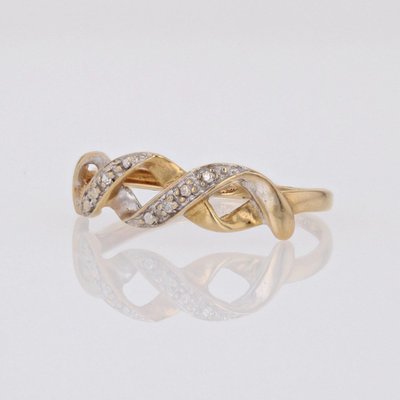 Bague Moderne Diamants 2 Ors Entrelacés