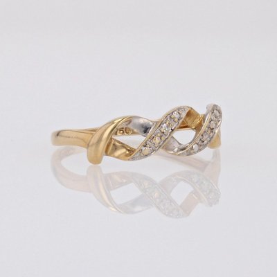 Bague Moderne Diamants 2 Ors Entrelacés