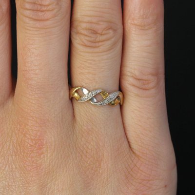 Bague Moderne Diamants 2 Ors Entrelacés