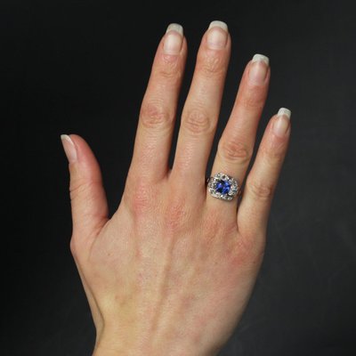 Bague Art Déco Saphir Et Diamants