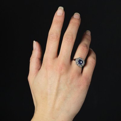 Bague Art Déco Saphir Et Diamants