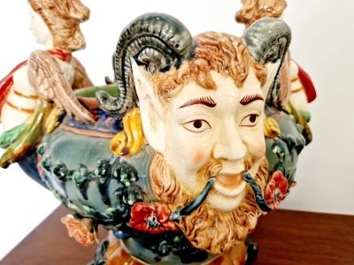 French Renaissance style majolica planter