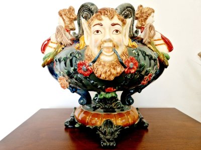 French Renaissance style majolica planter