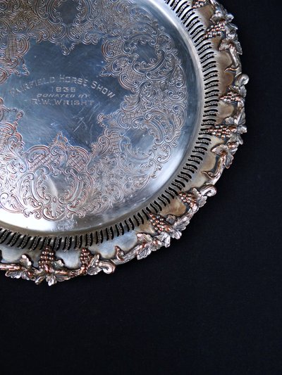 Sheffield versilbertes Trophäentablett Fairfield Horse Show 1935