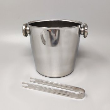 1970 Beautiful cocktail shaker with ice bucket by Mepra. Made in Italy