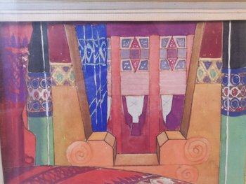 Gouache drawing - Interior - Art Deco - Circa 1930