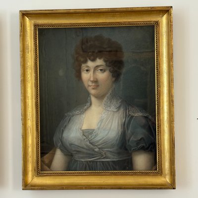 Paire de portraits d'époque Empire