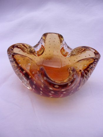 Cendrier en verre de Murano, année 70