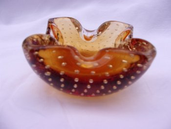 Cendrier en verre de Murano, année 70