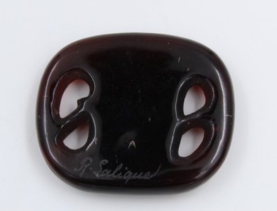 "Serpents" pendant signed R Lalique in brown glass