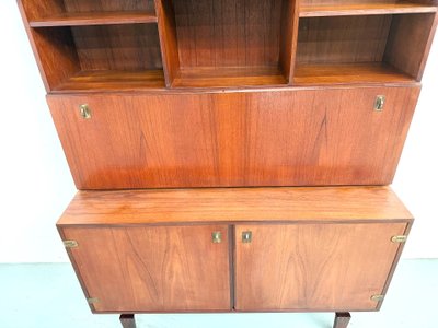 Bücherregal-Side aus Teakholz und Messing